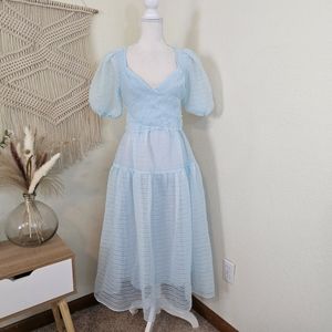 Free People Light Blue Midi Dress
